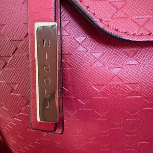 NICOLI Elegant Red Shoulder Bag